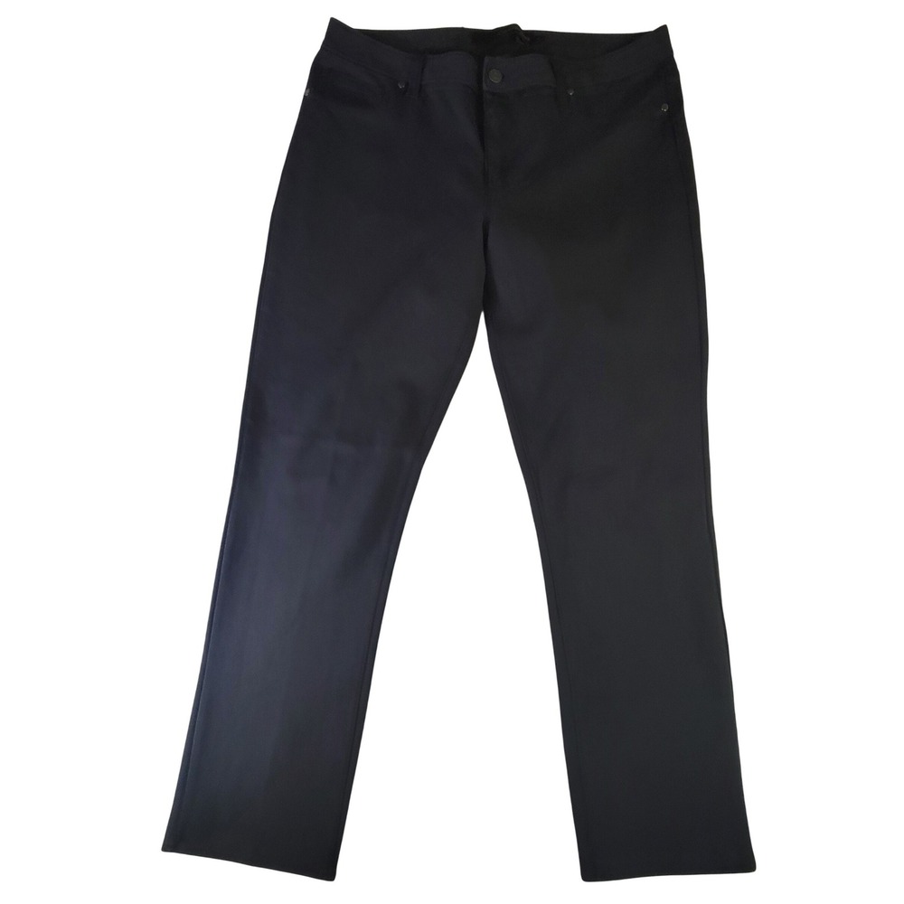 Calvin Klein Jeans Womens Black Straight Leg Pants Size 14 Mid Rise